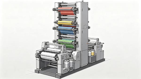 stack type flexo press vertical color stations