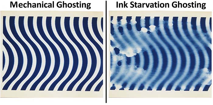 mechanical ghosting pattern periodic on flexo print